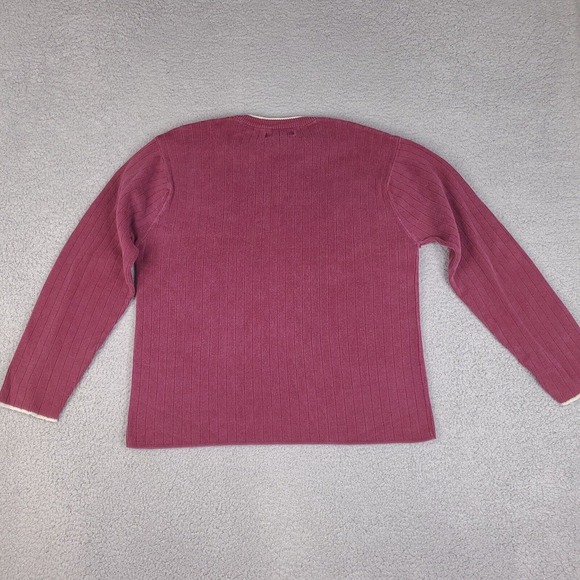Vintage Aeropostale Sweater Mens Medium Red Burgundy V-Neck Long Sleeve Pullover - Picture 8 of 15
